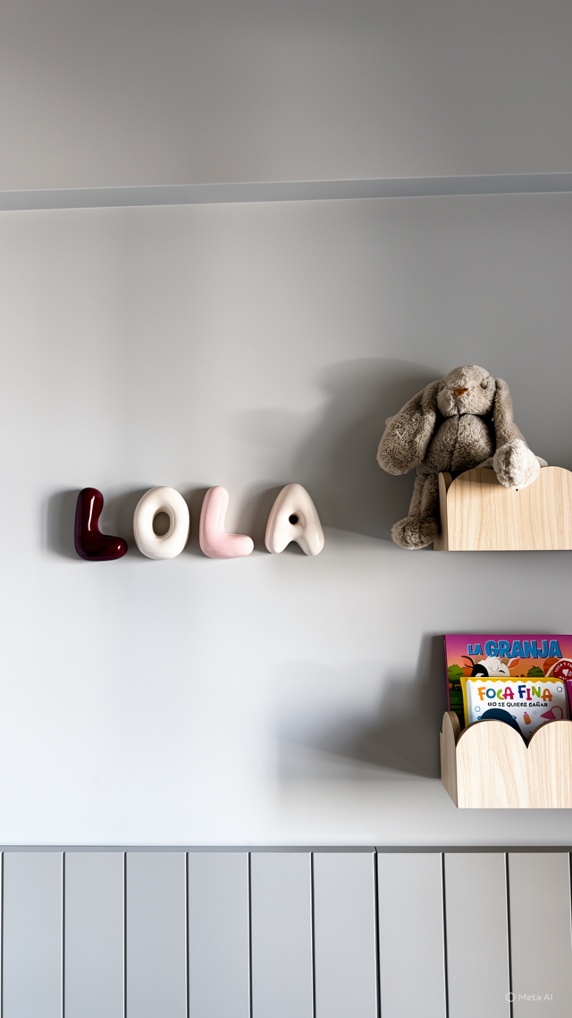 letras LOLA en estante